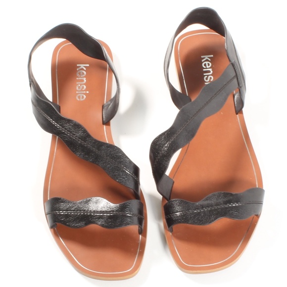 Kensie Nikolai Scalloped Gladiator Sandals Black - Picture 7 of 7